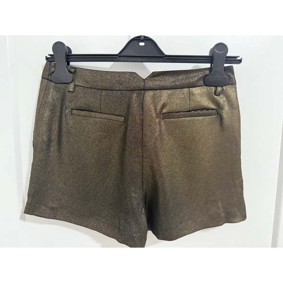 BCBGMAXAZRIA XXS‎ High Waist Metallic Gold Shorts Dressy Party - Picture 8 of 10